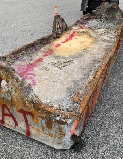 Wire sawing of metal zinc bar.