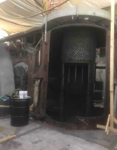 A mercury generator part of selective demolition metal cutting project.