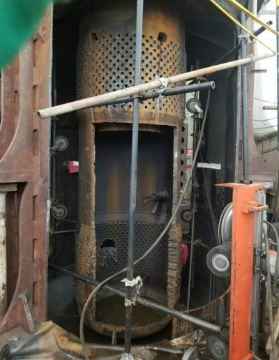 A mercury generator part of selective demolition metal cutting project.