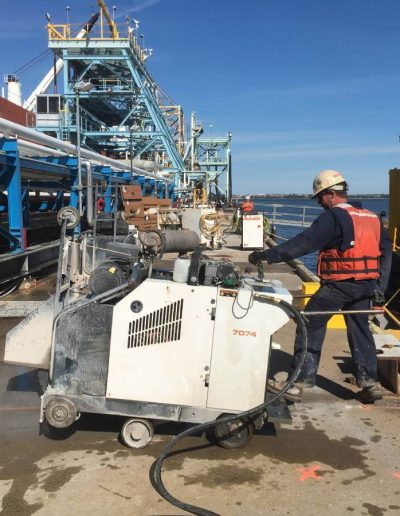 Marine pier selective demolition project.