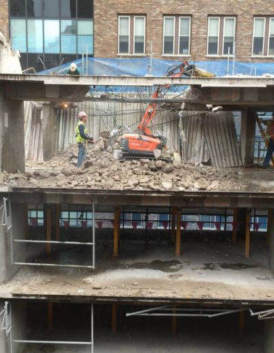 Robotic hammering machine used as concrete breaker.