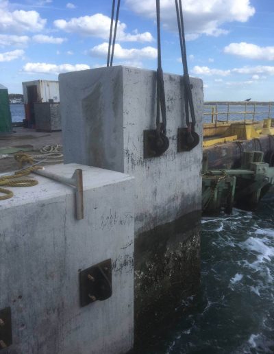 Underwater concrete and metal cutting to foundation for selective demolition.