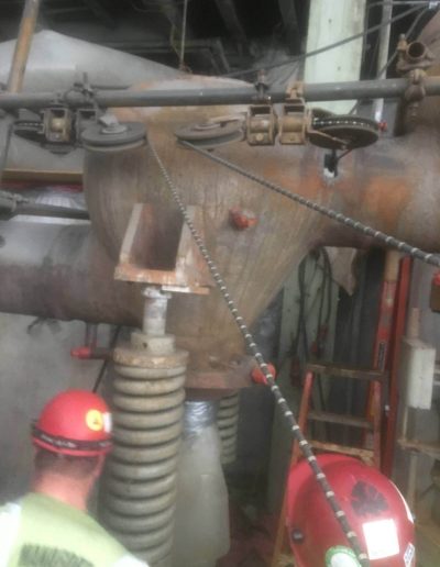 A mercury generator part of selective demolition metal cutting project.