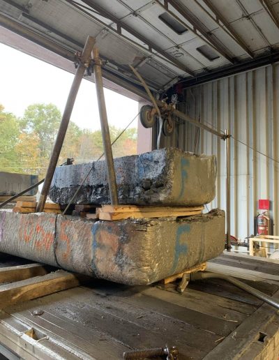 Wire sawing of metal zinc bar.