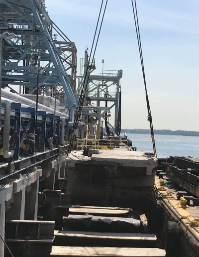 Marine pier selective demolition project.