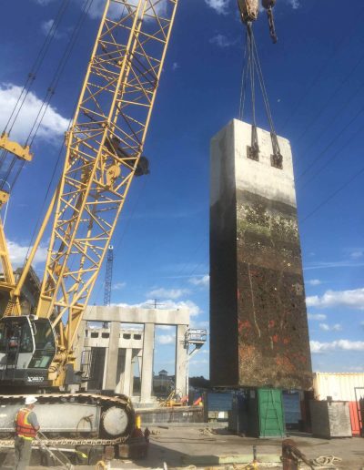 Underwater concrete and metal cutting to foundation for selective demolition.
