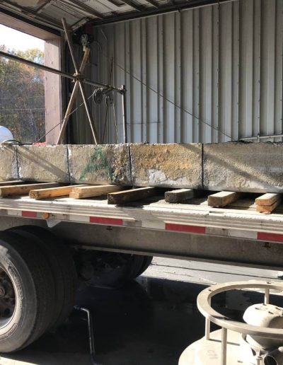 Wire sawing of metal zinc bar.