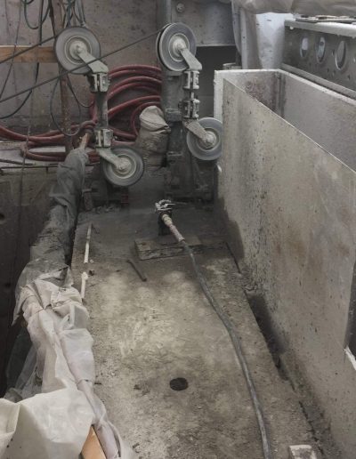 Concrete slab cutting project.
