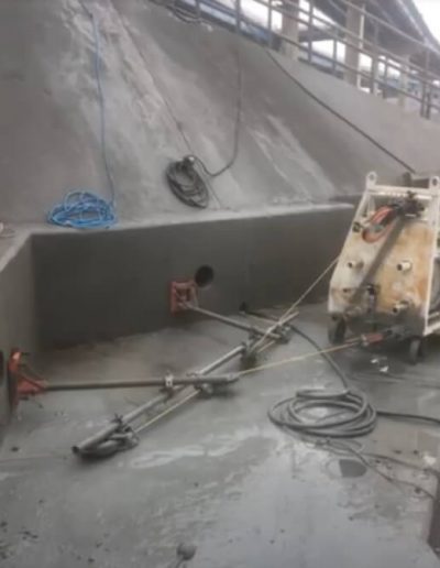 Wire sawing selective bridge demolition project.