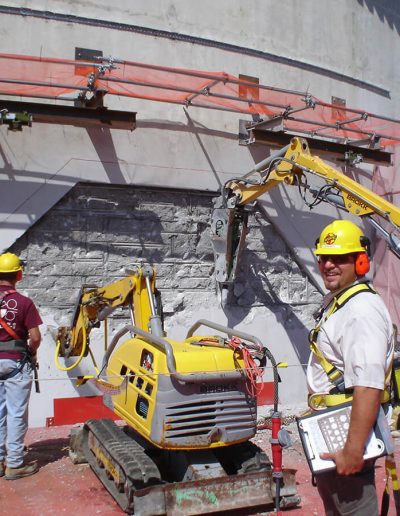 Another angle of robotic hammering work in progress.